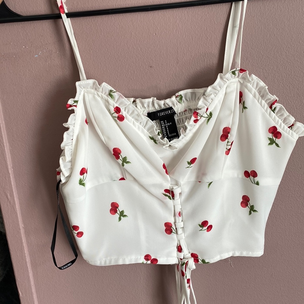 Crop top with cherries